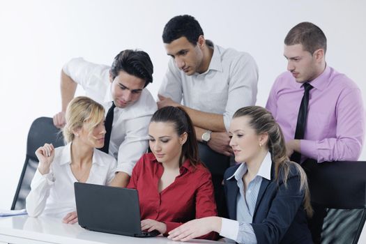 business people  team  at a meeting in a light and modern office environment.