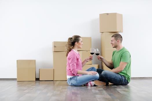 happy Young couple moving in new house