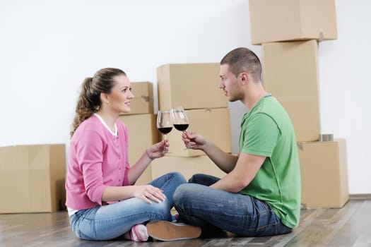 happy Young couple moving in new house