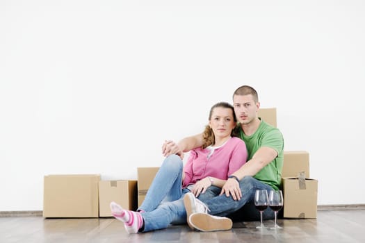 happy Young couple moving in new house