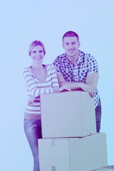 happy Young couple moving in new home