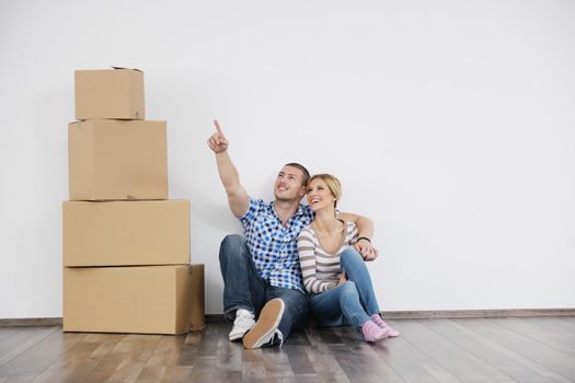 happy Young couple moving in new home