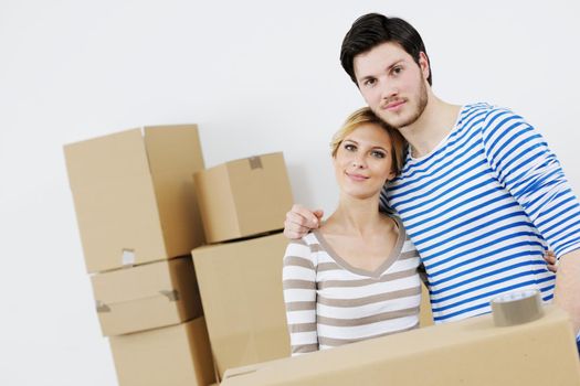 happy Young couple moving in new house