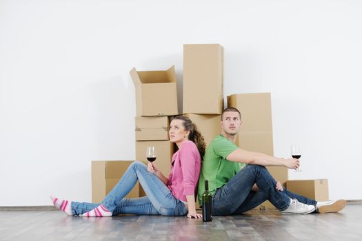 happy Young couple moving in new house