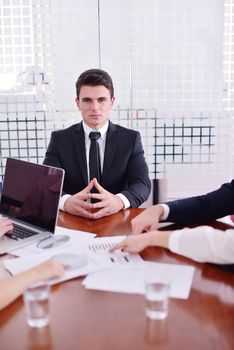 happy young business  man work in modern office on computer