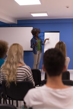 Young african american Speaker Seminar Corporate Business Meeting Concept