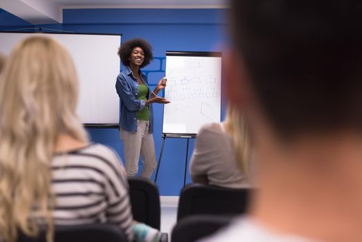 Young african american Speaker Seminar Corporate Business Meeting Concept