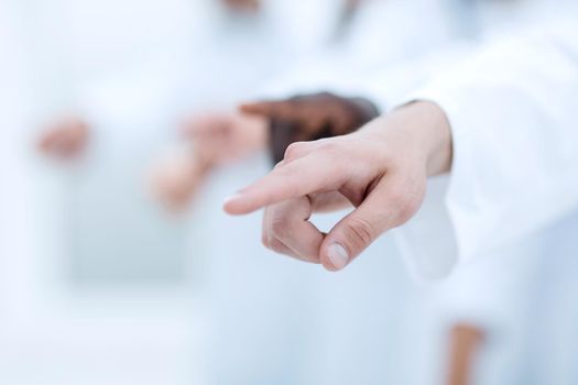 hands of doctors, close-up, show with finger. concept of medicine