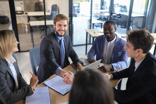 Job applicant having interview. Handshake while job interviewing