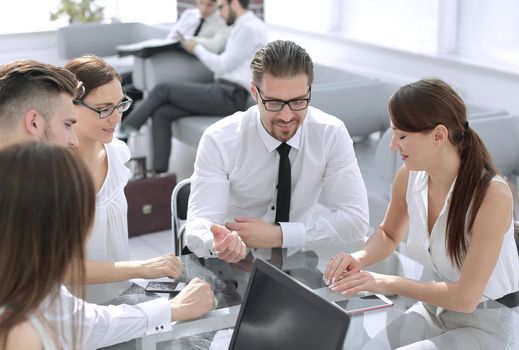 Bank employees hold a workshop.business concept