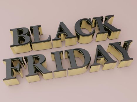 the words Black friday in big letterpress in 3d rendering