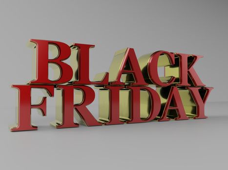 the words Black friday in big letterpress in 3d rendering