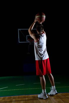 basketball game sport player in action isolated on black background