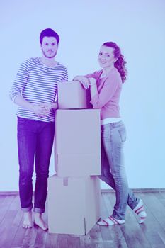 happy Young couple moving in new house