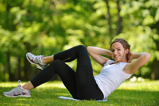 healthy young woman stretching before Fitness and Exercise