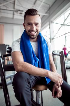 close up.portrait of a young man in the gym .healthy lifestyle