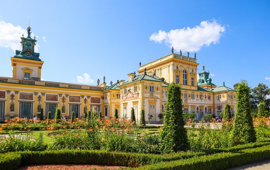 Royal Wilanow Palace in Warsaw. Residence of King John III Sobieski. Poland. August 2019