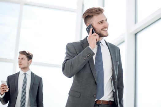 business people in the lobby of the modern office.people and technology