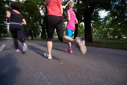 people group jogging, runners team on morning  training