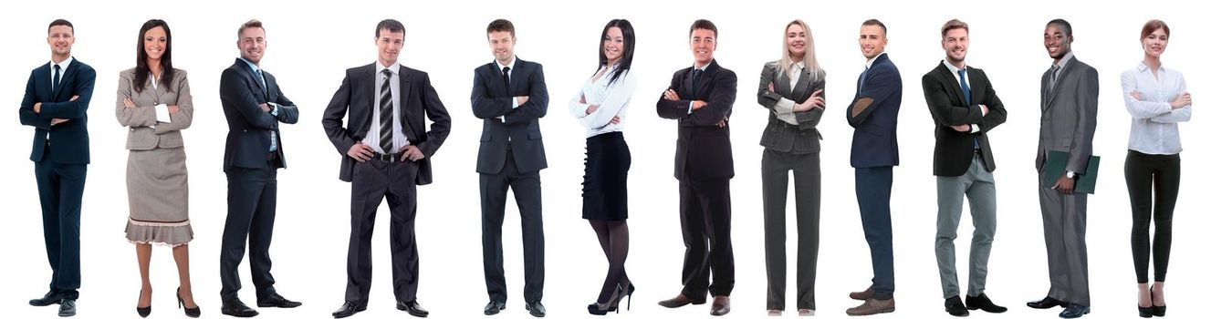 group of successful business people isolated on white background