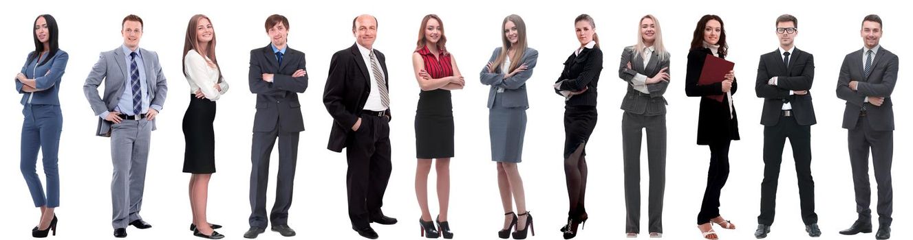 group of successful business people isolated on white background