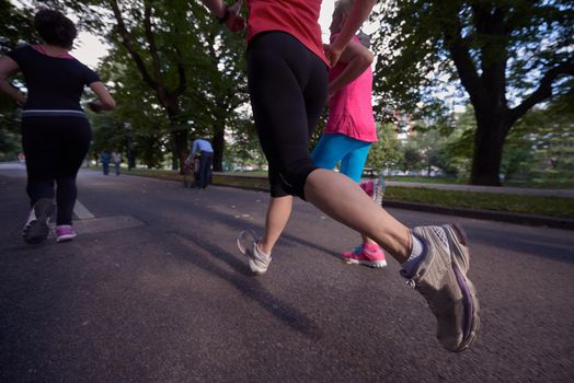 people group jogging, runners team on morning  training