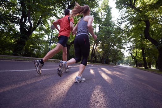 urban sports healthy couple jogging