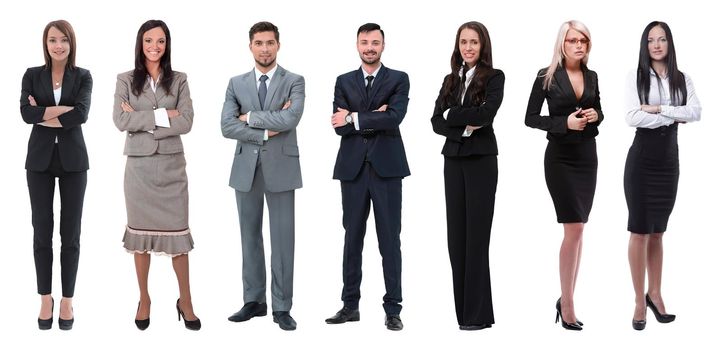 Group of smiling business people. Businessman and woman team