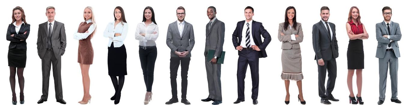 group of successful business people isolated on white background