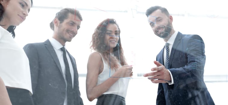 group of business people on the background of the office.photo with copy space