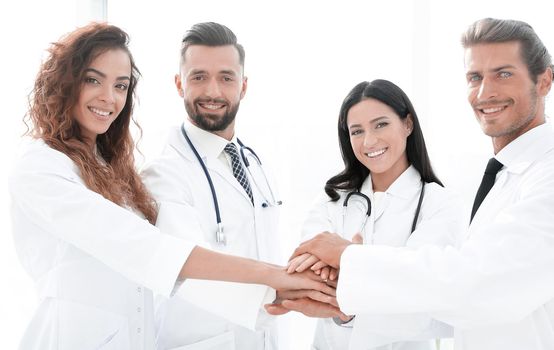 background image of a group of doctors.the concept of teamwork