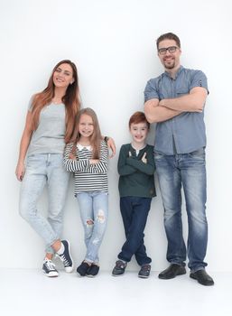 in full growth.portrait of a happy family.photo with copy space