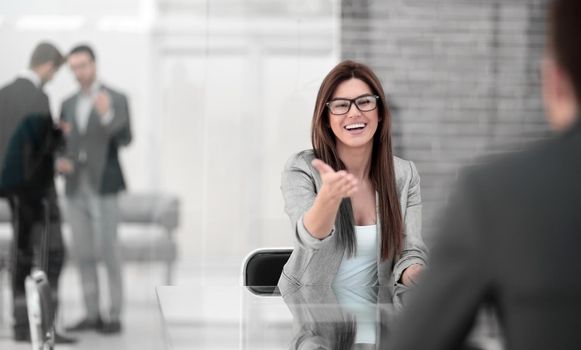 female Manager talking to the client.business concept