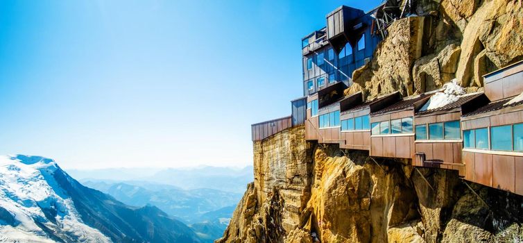 Scenic view of Alps from Aiguille du Midi mountain