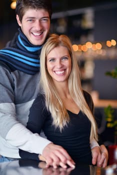 Portrait of a happy young couple in love