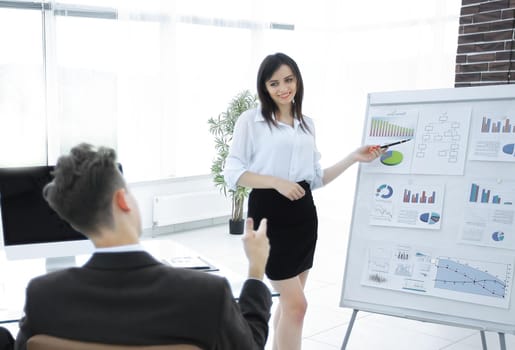 business team at presentation of a new financial project.business concept