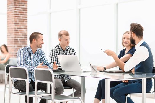 Business meeting concept.Coworkers team working new startup project at office