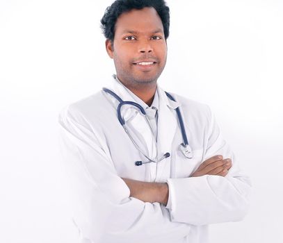 portrait of a successful therapist .isolated on a white background.photo with copy space
