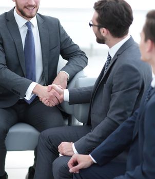 handshake business people in the office.photo with copy space