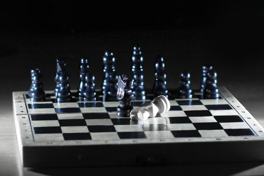 abstract chess composition on the game Board.the concept of defeat.