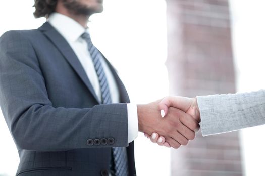 Successful job interview with boss and employee handshaking