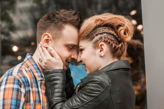 concept of happiness. loving couple on a rendezvous