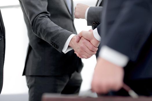 closeup.handshake of business partners.the concept of partnership.