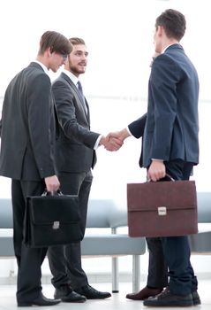 welcome handshake of business partners. concept of partnership