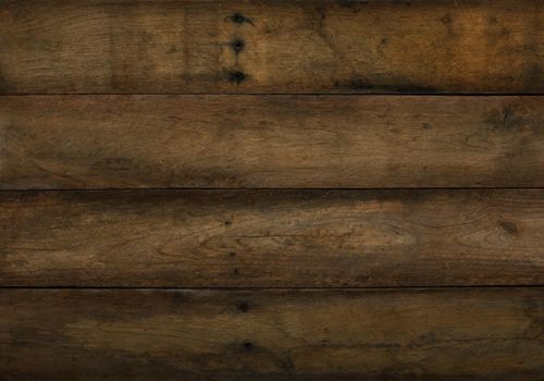 Close uo old vintage brown wooden planks background texture with scratches and black stains over wood grain