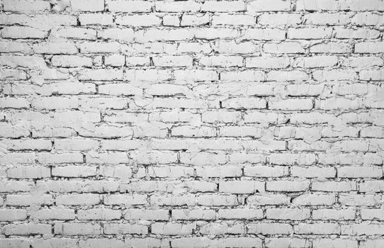 White painted brick wall background texture pattern; close up