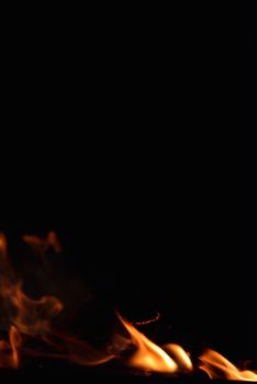 Fire flames  design isoleted on black background