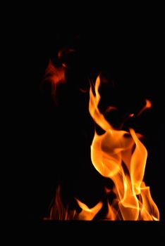 Fire flames  design isoleted on black background