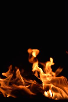 Fire flames  design isoleted on black background