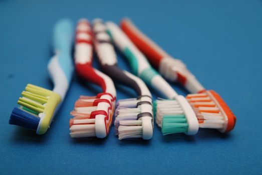 tooth brush on blue background